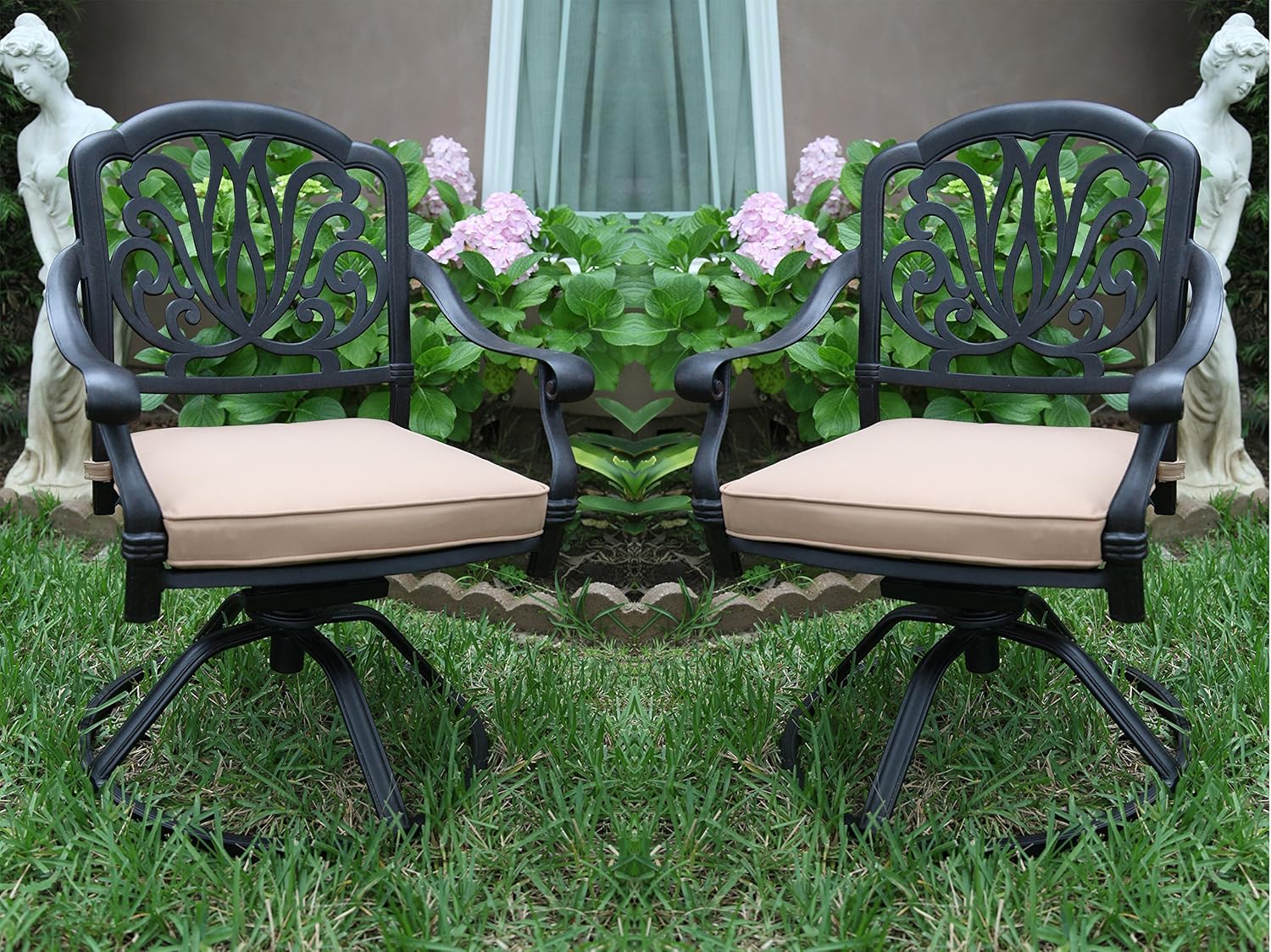 Amazon Com 6 Cast Aluminum Swivel Rockers Arm Chair With