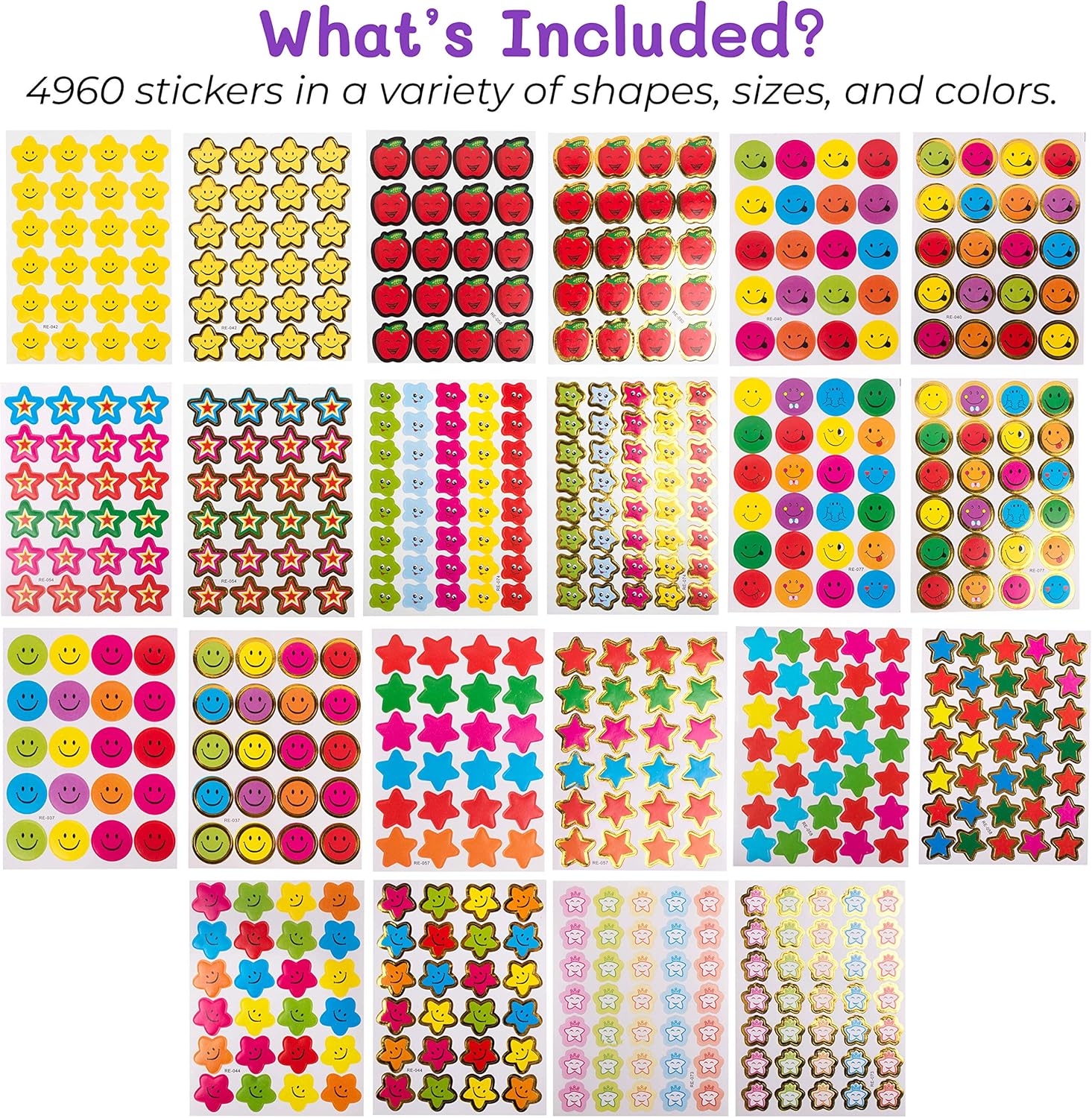 Purple Ladybug Teacher Stickers For Kids Mega Value Pack! 4960 Reward Stickers for Teachers & Incentive Stickers Sheets in Bulk for Classroom & School Use - with Star Stickers & Other styles Stickers! : Office Products
