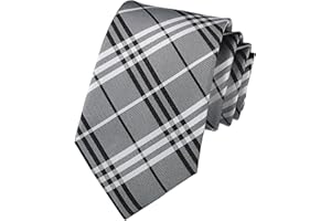 Kihatwin Men's Gingham Check Stripe Ties Pattern Business Formal Designer Neckties 3.15"