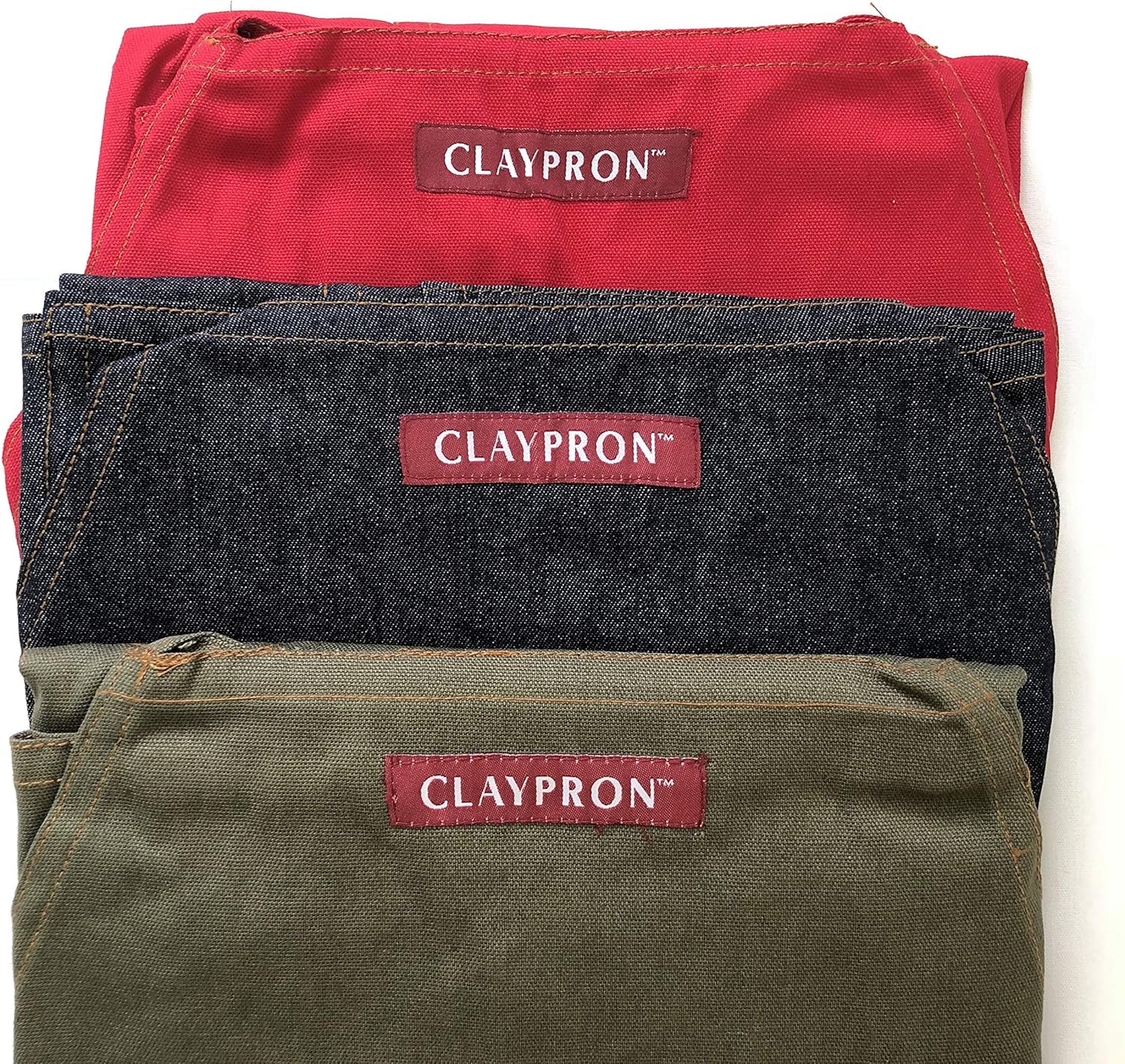 CLAYPRON Artist Kitchen Split Apron (Blue Denim): Home & Kitchen