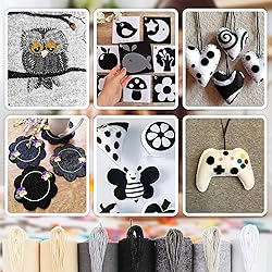 Black White Felt Fabric Sheets: ZAIONE 7 Rolls