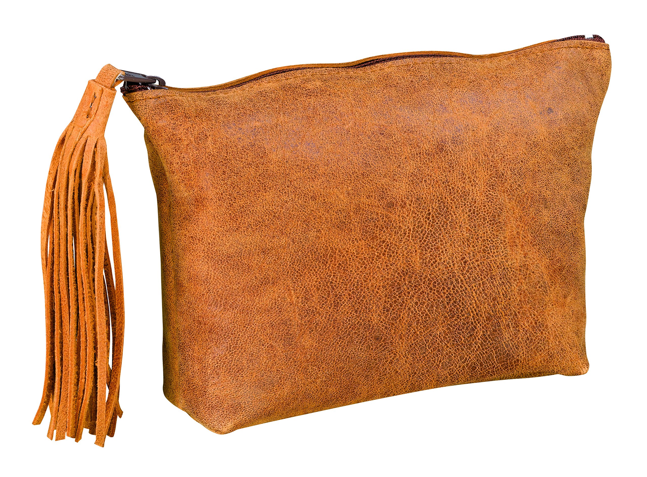 ELBA 400033037 Pencil Case Flat Leather with Bobble 17 x 14 x 1 cm Vintage