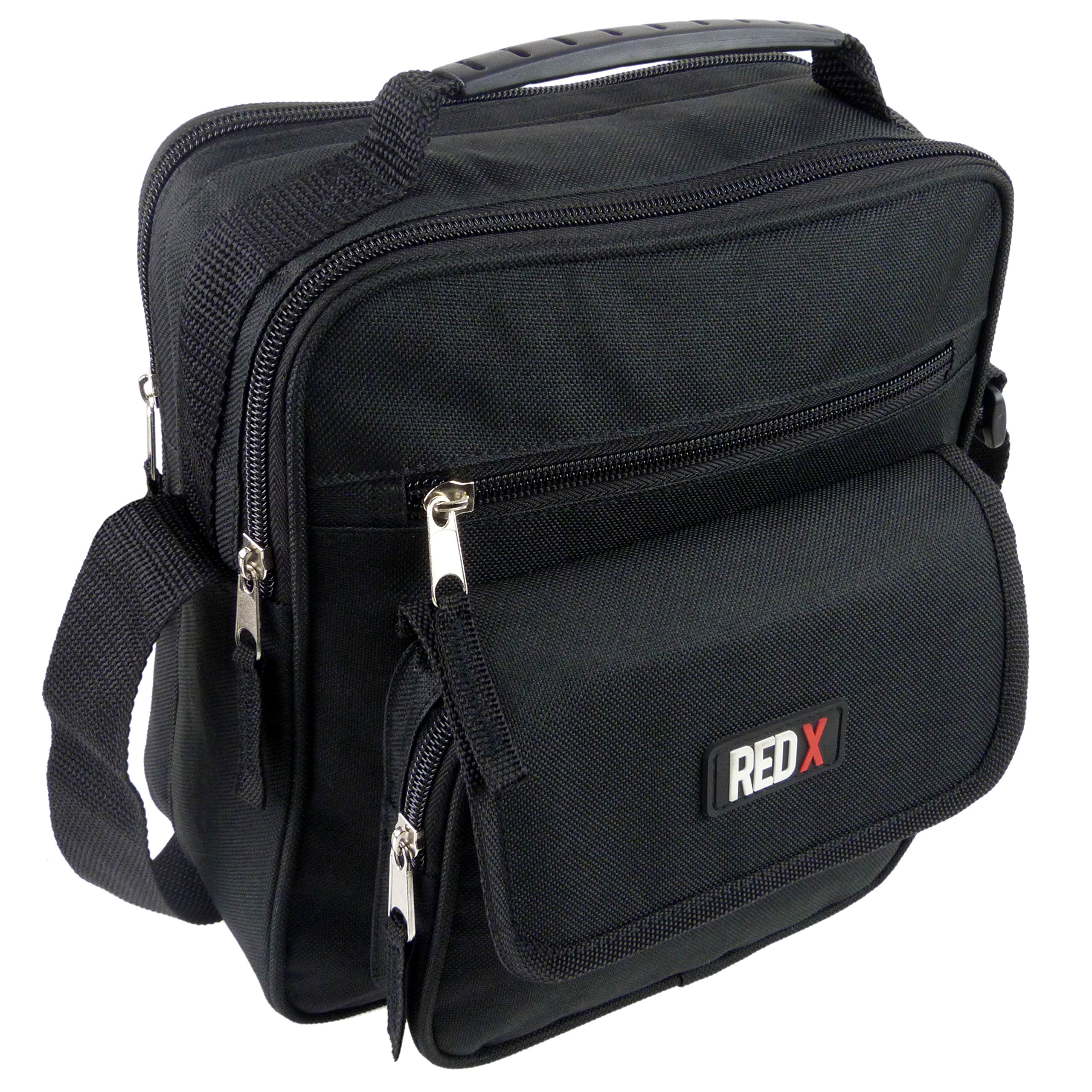 RED X Black Medium Mens Ladies Canvas Cross Body Messenger BAG Utility Travel Work