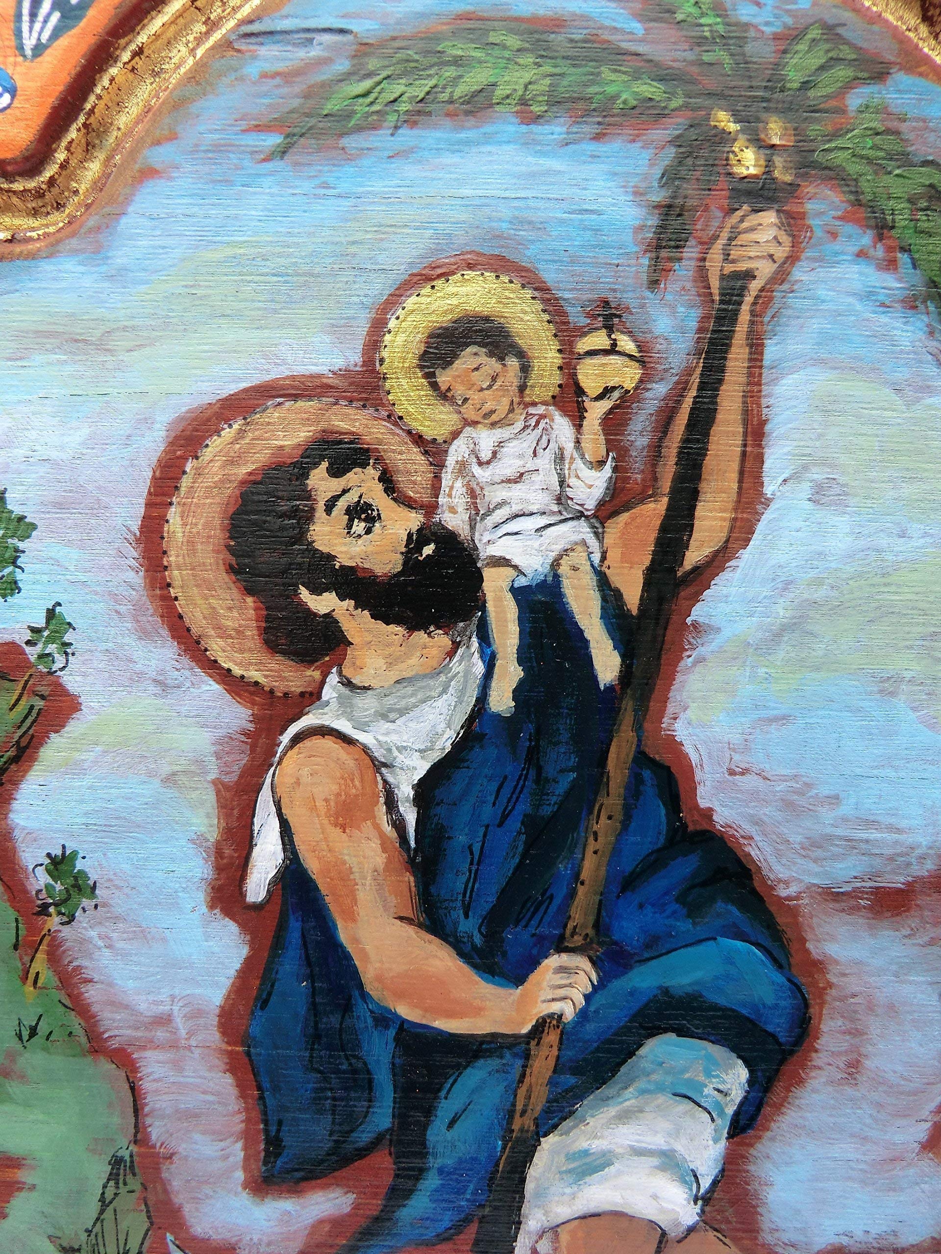 Saint Christopher St. Christopher retablo Icon patron of travelers