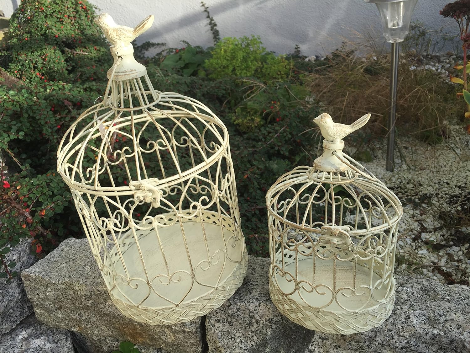 Decorative Bird Feeder Plant Cage Bird Cage Pair Set Of 2 Antique