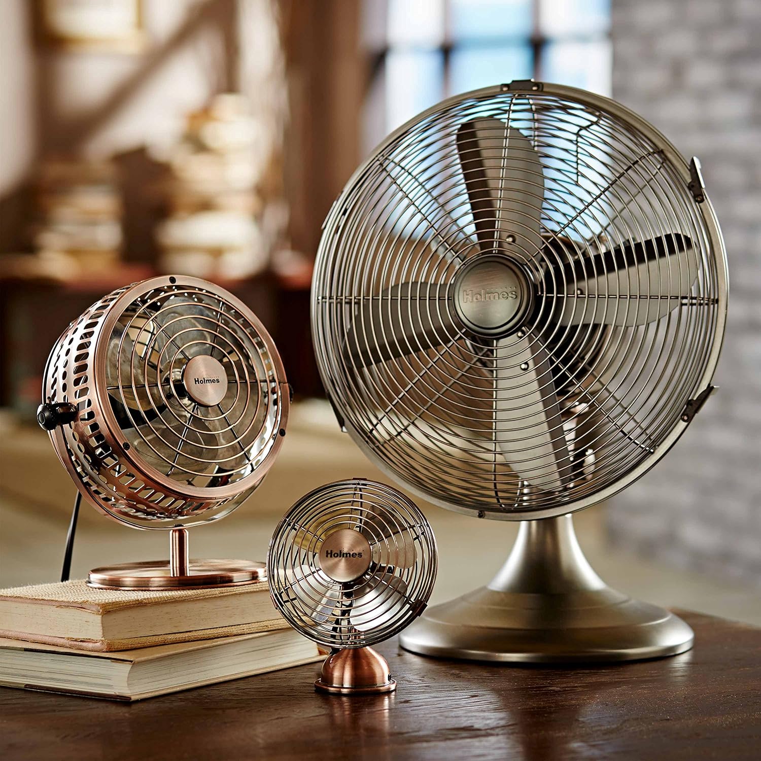 HOLMES Heritage 4-Inch Mini USB Desk Fan, Brushed Copper: Home & Kitchen