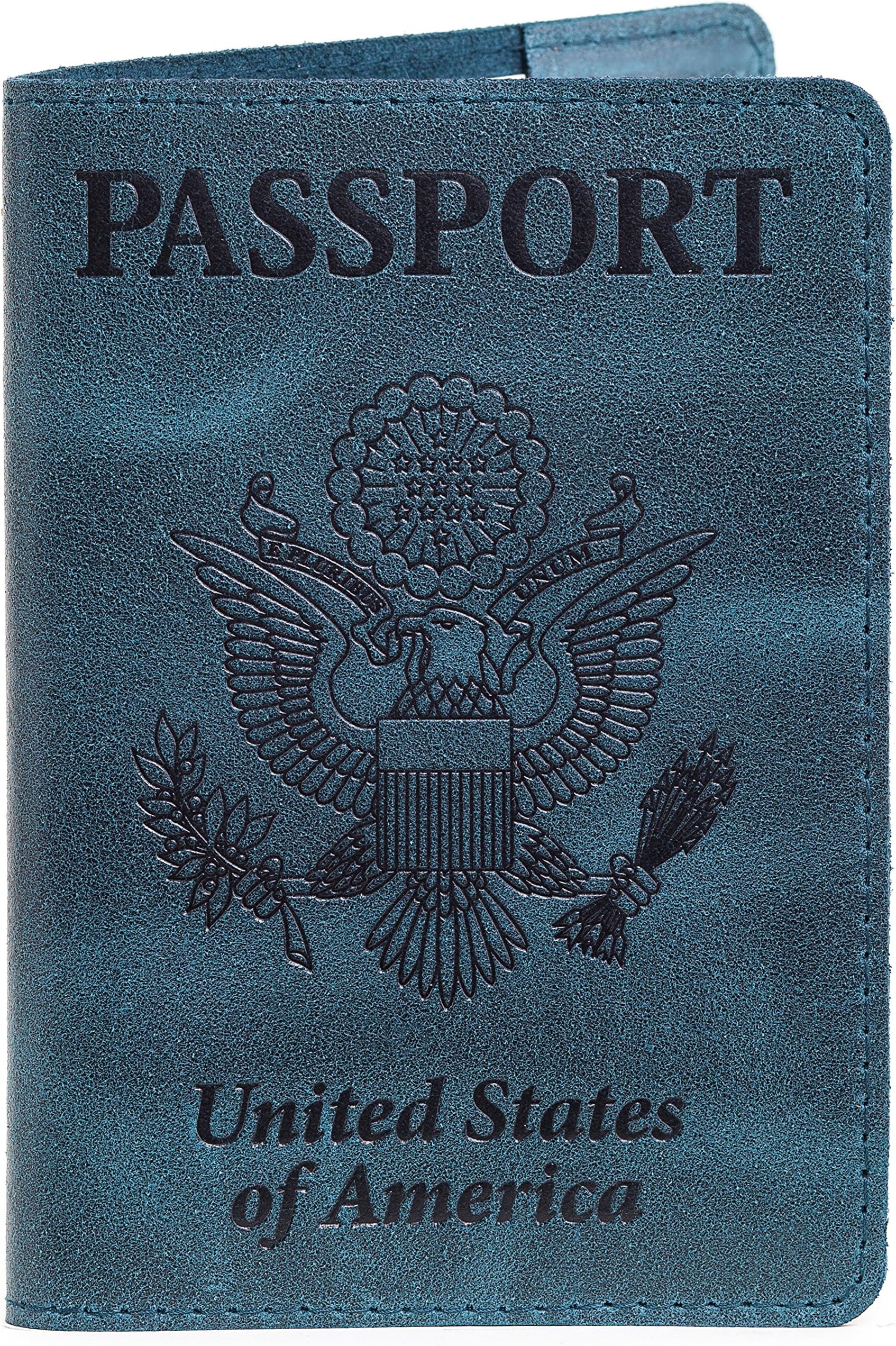 Leather Passport Cover - Passport Holder - Passport Case for Men & Women (Dark Green)
