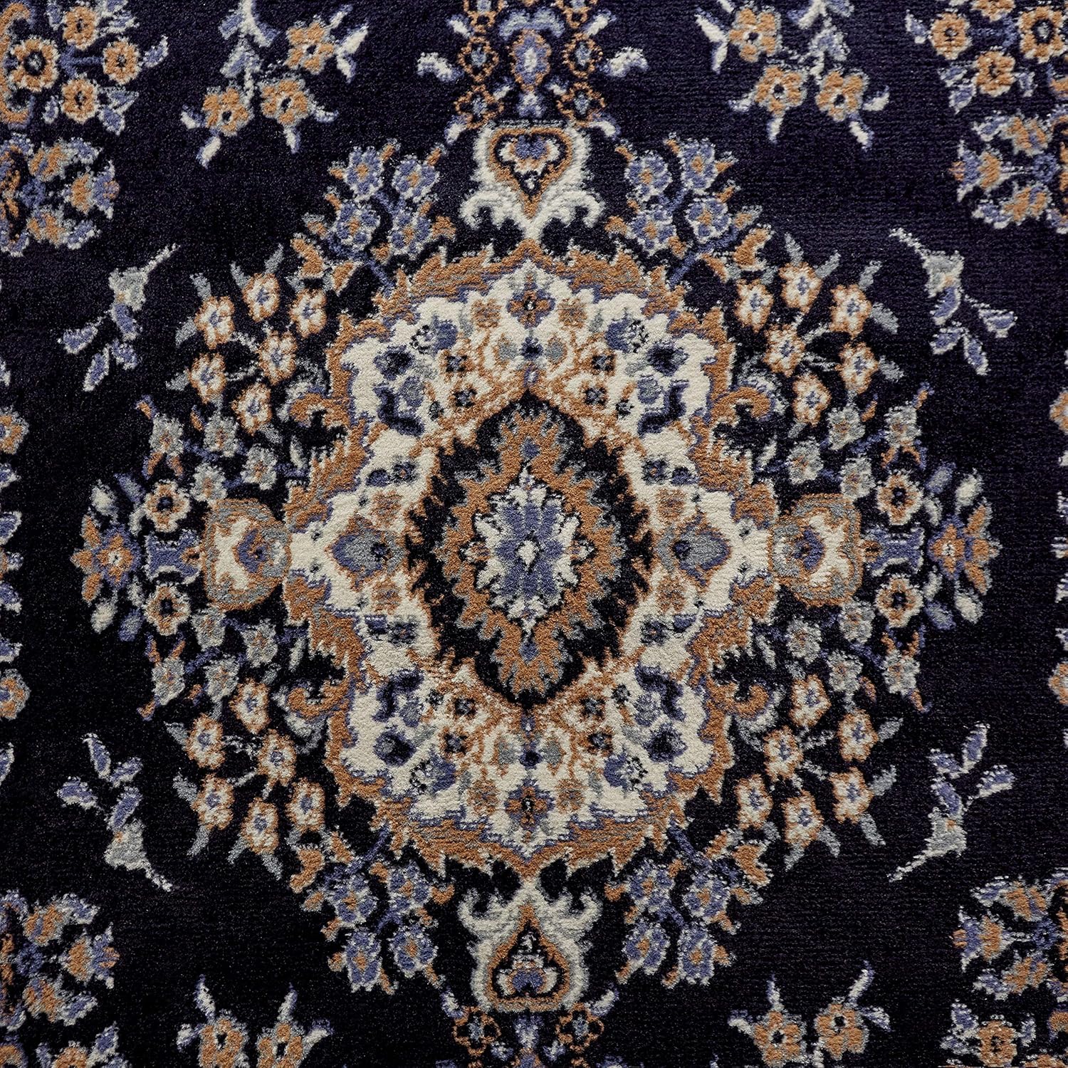 Home Dynamix Premium Sakarya Traditional Medallion Border Area Rug, Navy Blue, 7'8"x10'7" Rectangle: Furniture & Decor