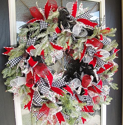 Amazon Com Xl Christmas Winter Front Door Deco Mesh Wreath