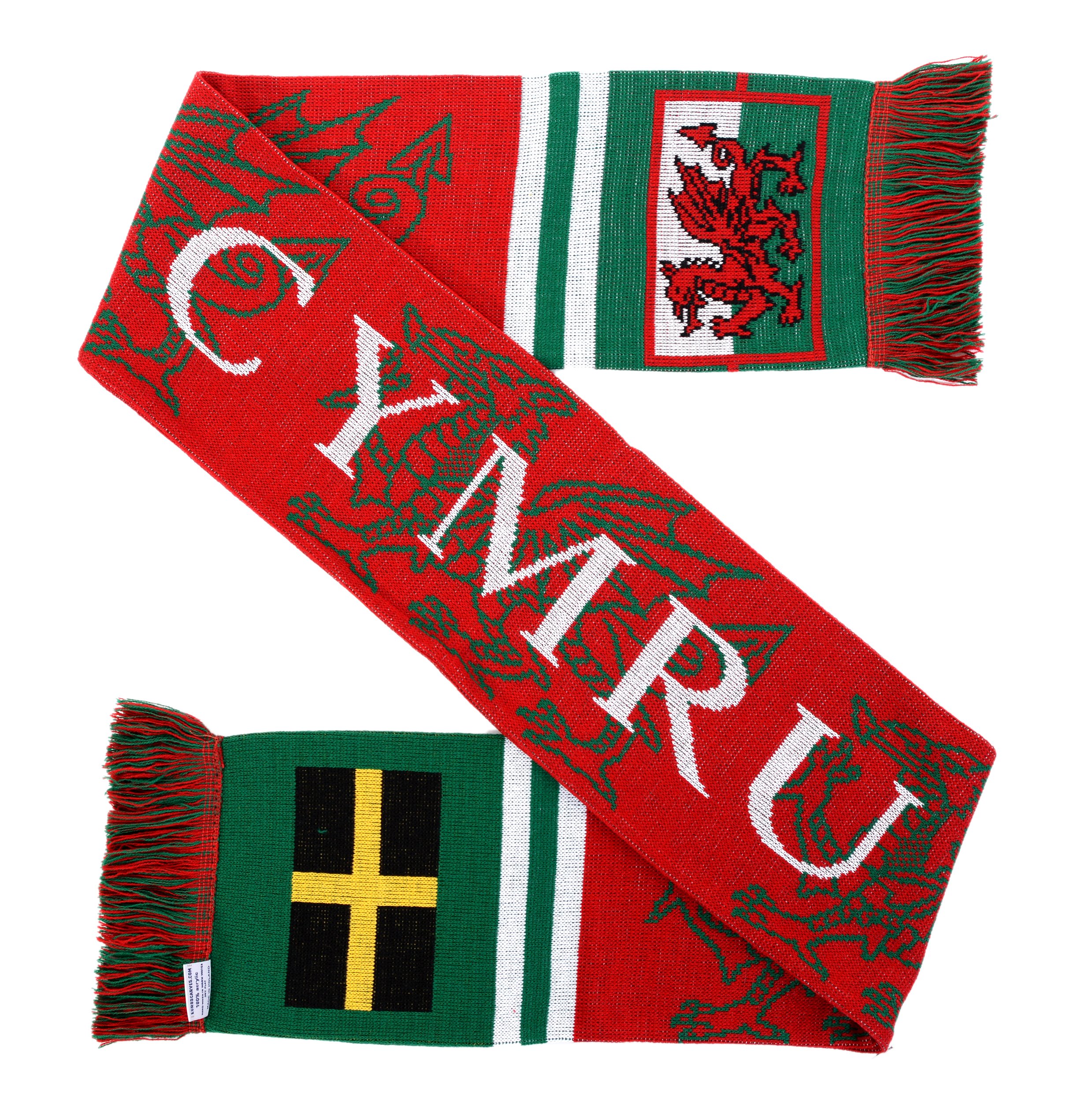 Cymru Wales Football Knit Scarf