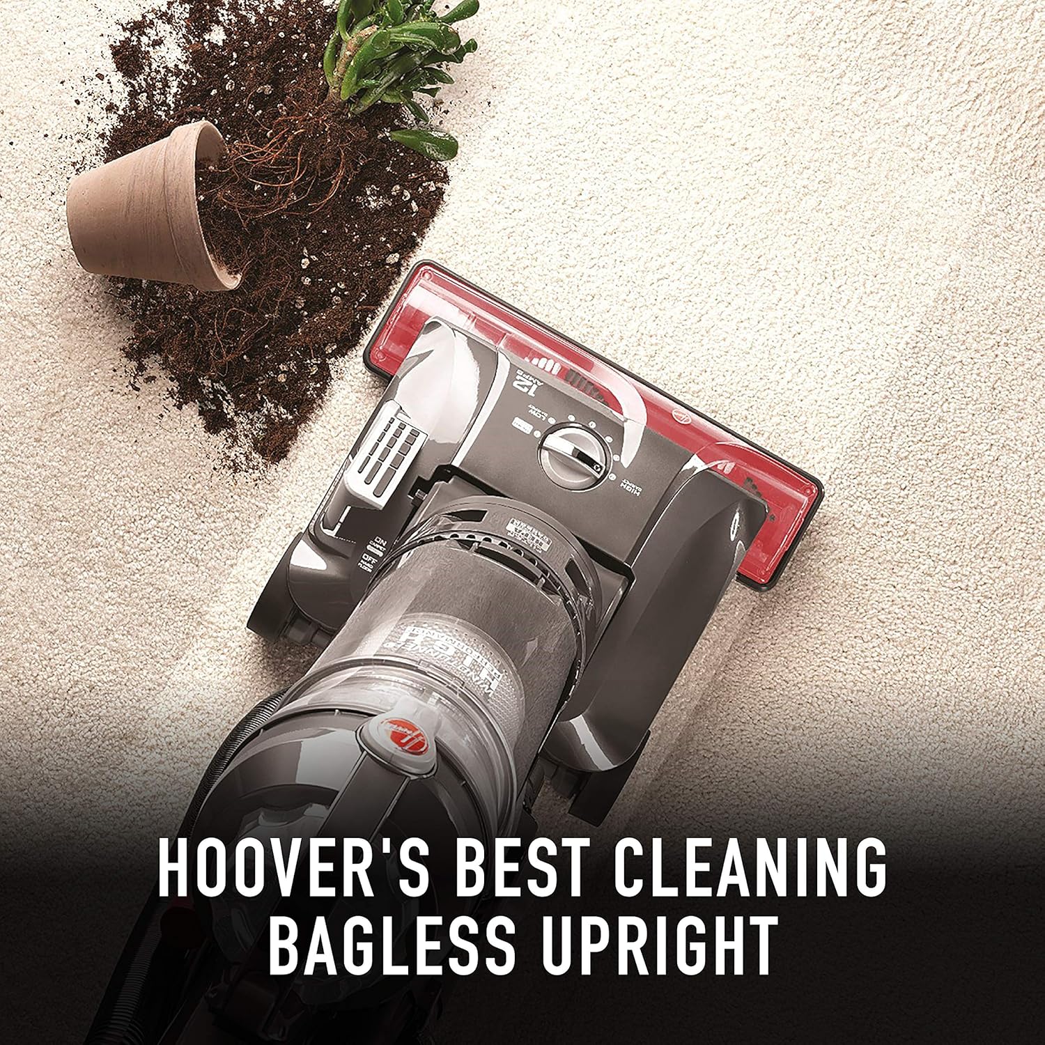 Hoover UH72625 WindTunnel 3 Max Performance Upright Vacuum Cleaner, HEPA Media Filtration and Powerful Suction for Pet Hair, Red -