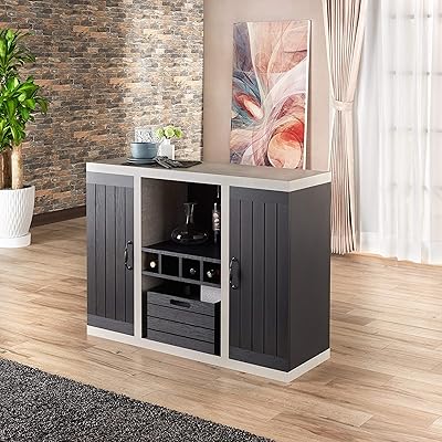 Furniture of America Chelsean Industrial Cement-Like Buffet Sideboard