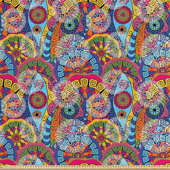 Floreale Tessuto al metro raso Hippie Aztec Tribal Boho