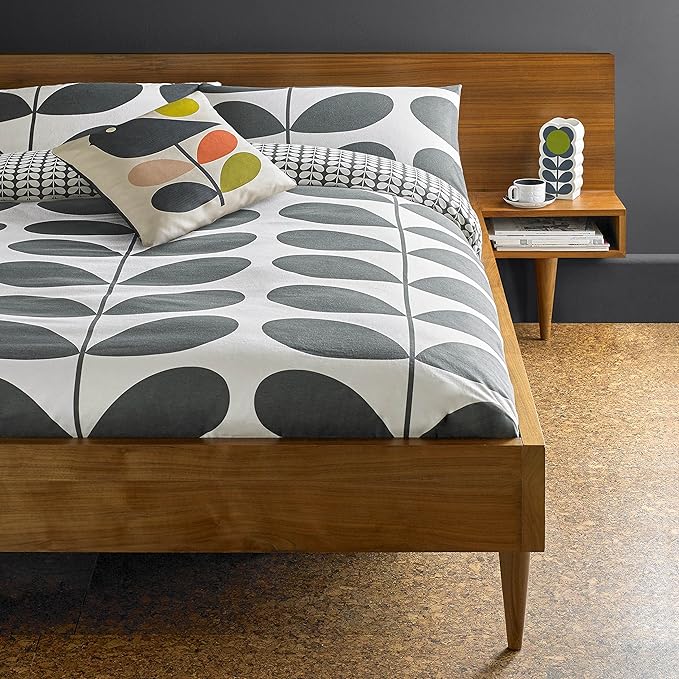 Orla Kiely Flannel Giant Stem Granite Brushed Cotton King Size Duvet