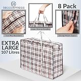 DECO EXPRESS Laundry Bags XXL 107L Pack of 8 Durable Zip Storage Bags view 4