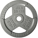 Fitvids Cast Iron Plate Weight Plate for Strength Training and Weightlifting, 2-Inch Center (Olympic), 45LB (Single)