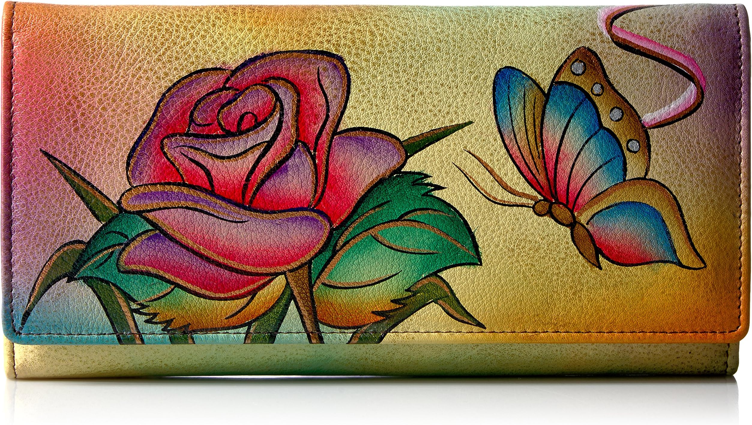 Hand Painted Checkbook wallet/Clutch