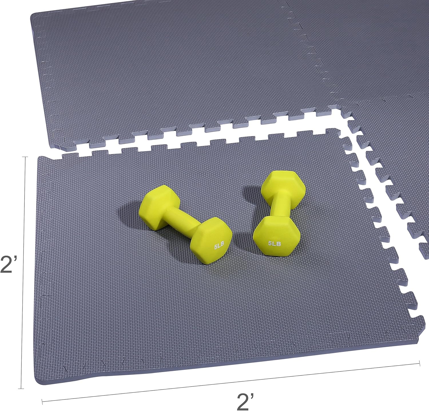 BalanceFrom Puzzle Exercise Mat with EVA Foam Interlocking Tiles, Gray : Sports & Outdoors