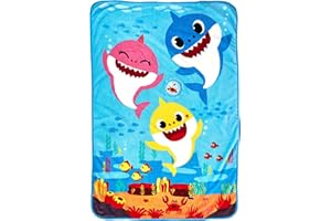 Baby Shark Musical Warm, Plush, Throw Blanket That Plays The Theme Song - Extra Cozy and Comfy for Your Toddler, Blue