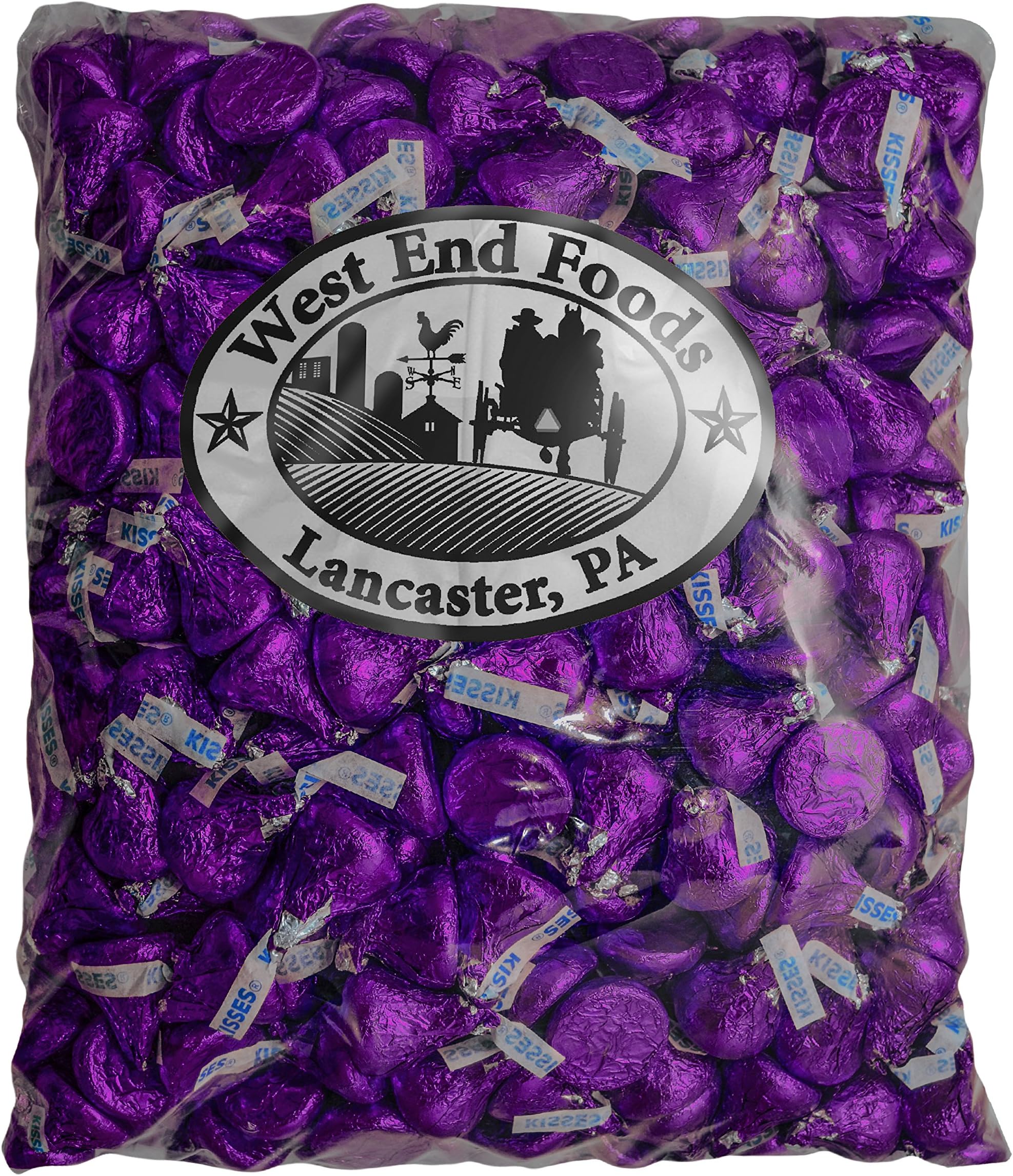 Bulk Milk Chocolate Hershey Kisses Purple Foils (4 lb)