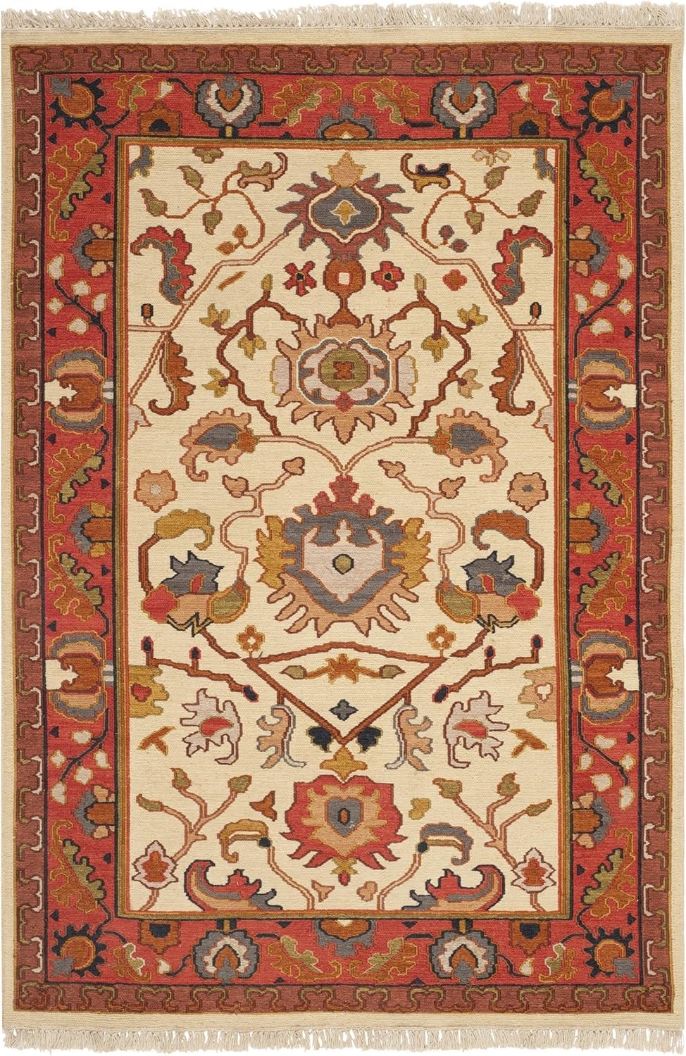 safavieh chaston area rugs on Amazon Com Safavieh Sumak Collection Sk115b Handmade Traditional Premium Wool Area Rug 4 X 6 Ivory Rust Furniture Decor