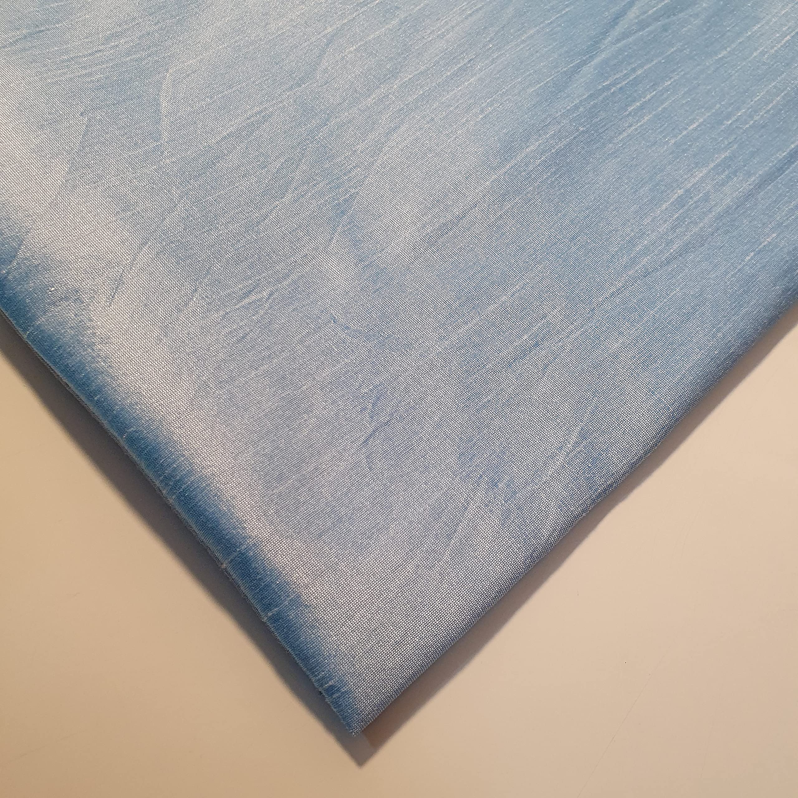 Plain Dyed Slub Shot Faux Dupion Silk Fabric – 44" / 112 cm Wide – Raw Silk Look Craft Material – Ideal for Dressmaking, Wedding, Prom & Home Décor – Pre-Cut 1 Meter Length (Light Blue)