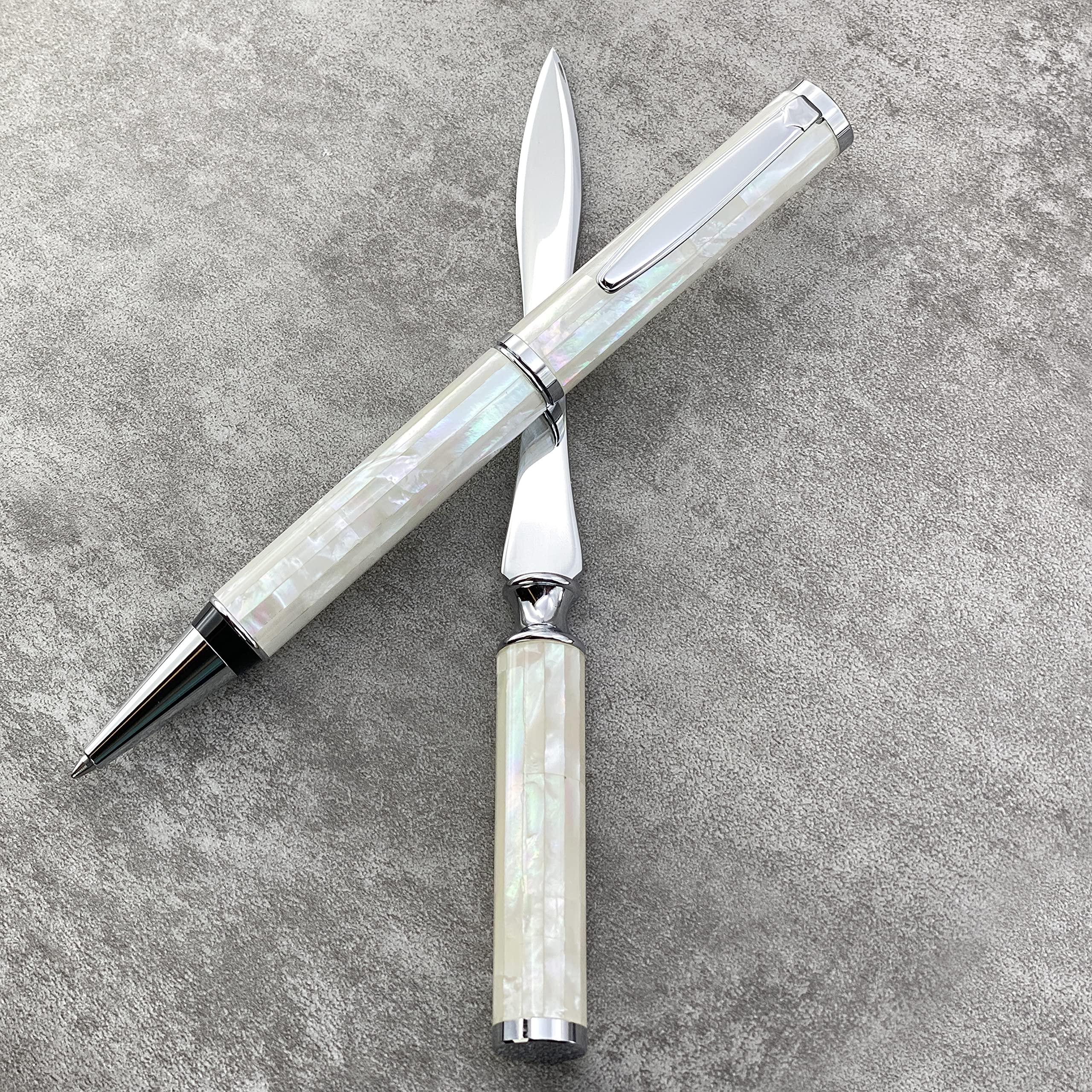 LACHIEVA LUX Luxury Mother of Pearl Ballpoint Pen & Letter Opener Set, Unique Gift for Men & Women, Great for Christmas and Special Occasions — image 1