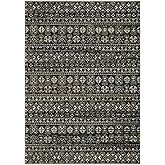 Oriental Weavers Chamberlain Area Rug - CH07C - 7'10" x 10'10" - in Black/Grey - Tribal Influnced Style, Stain Resistant, Fam