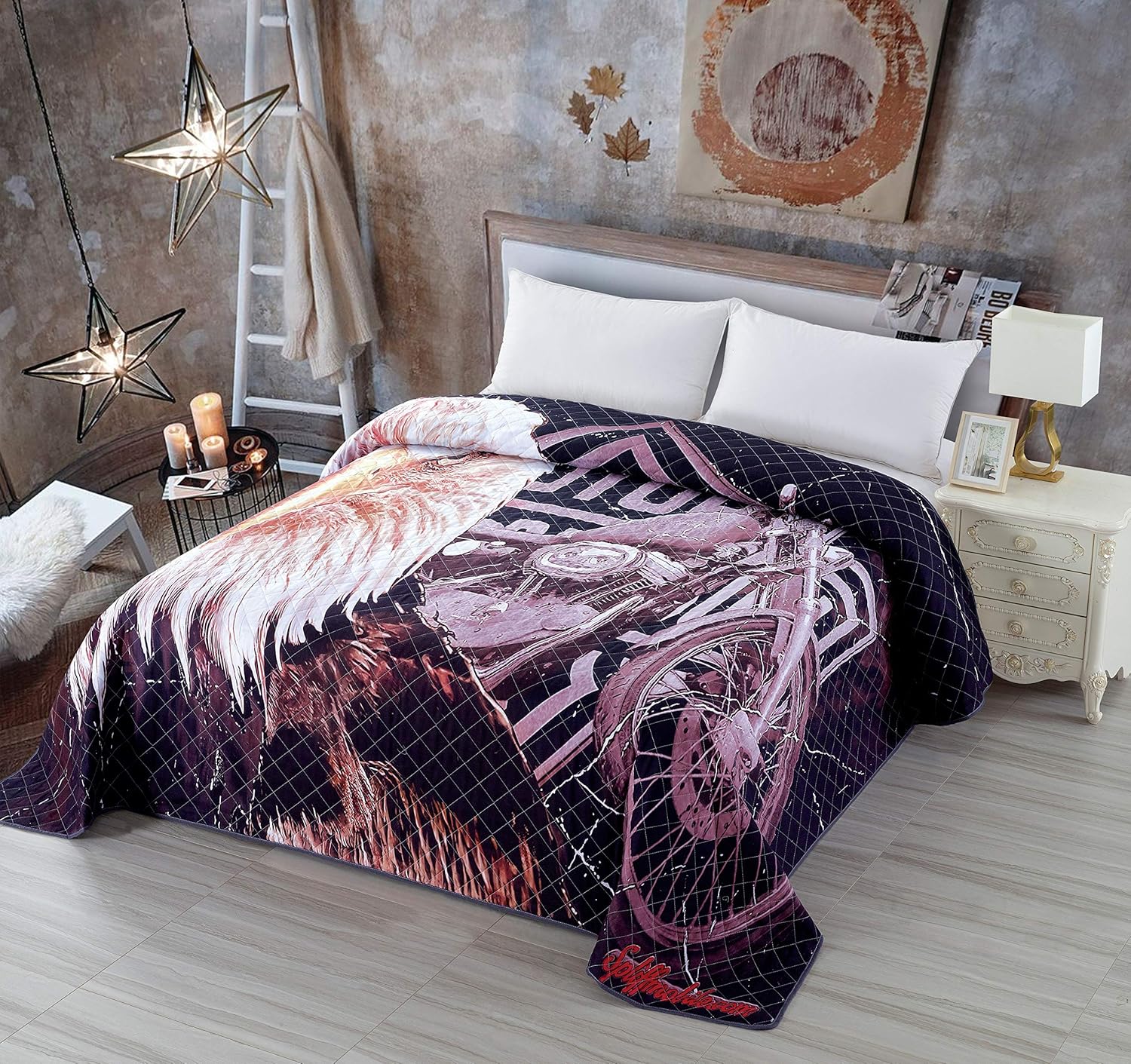 Hsign Quilted Bed Throws Bedspread King Size 90"x102" Hypoallergenic