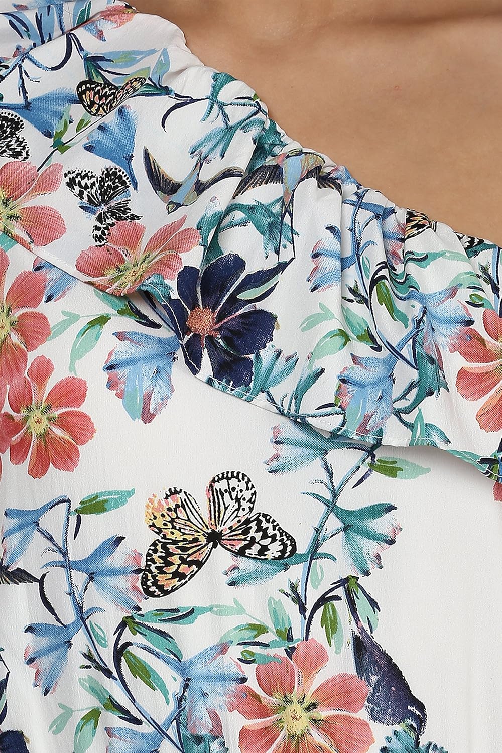 miss chase women's crepe one-shoulder playsuit