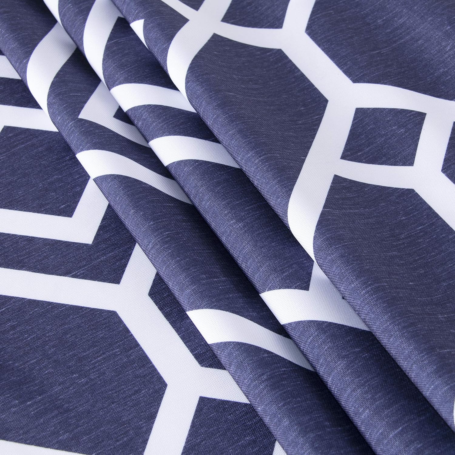 LUSHVIDA Moroccan Rectangle Table Cloth – Washable Water Resistance Microfiber Moroccan Tablecloth Decorative Table Cover for Picnic Banquet Party Kitchen Dining Room, 150 GSM (60 x 84 Inch, Navy: Kitchen & Dining