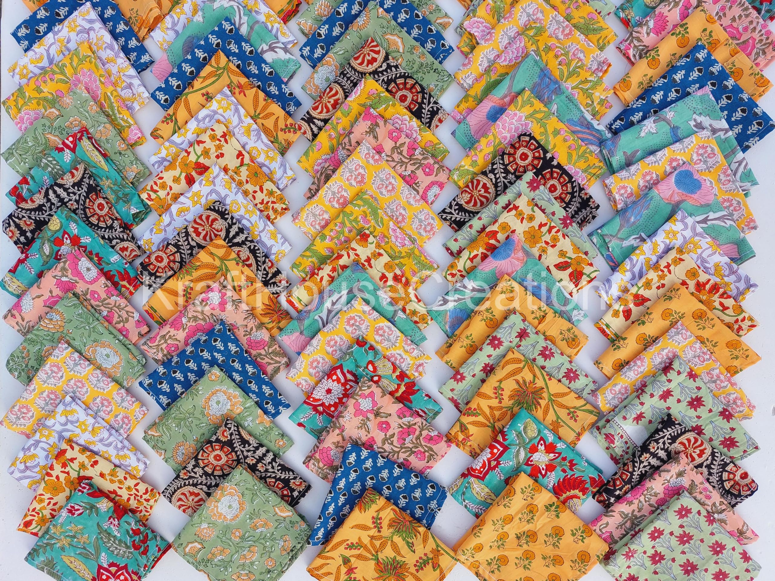 KHC Mix lot 100% Cotton Napkin Hand Block Print Napkin Kitchen Cloth Napkin Table Cloth Napkin 16x16 inches (10)