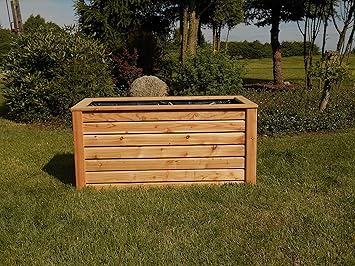 Hochbeet aus Lärche, 120x58x60 cm, FSC-zertifiziert aus nachhaltiger europäischer Forstwirtschaft - nutzbar als Pflanzkasten,