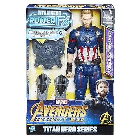 Hasbro Avengers E0607100 - Marvel Titan Hero Power FX Captain America Actionfigur, dt. Version
