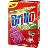 Brillo Heavy Duty Steel Wool Soap Pads, Original Red Scent, 10-Count