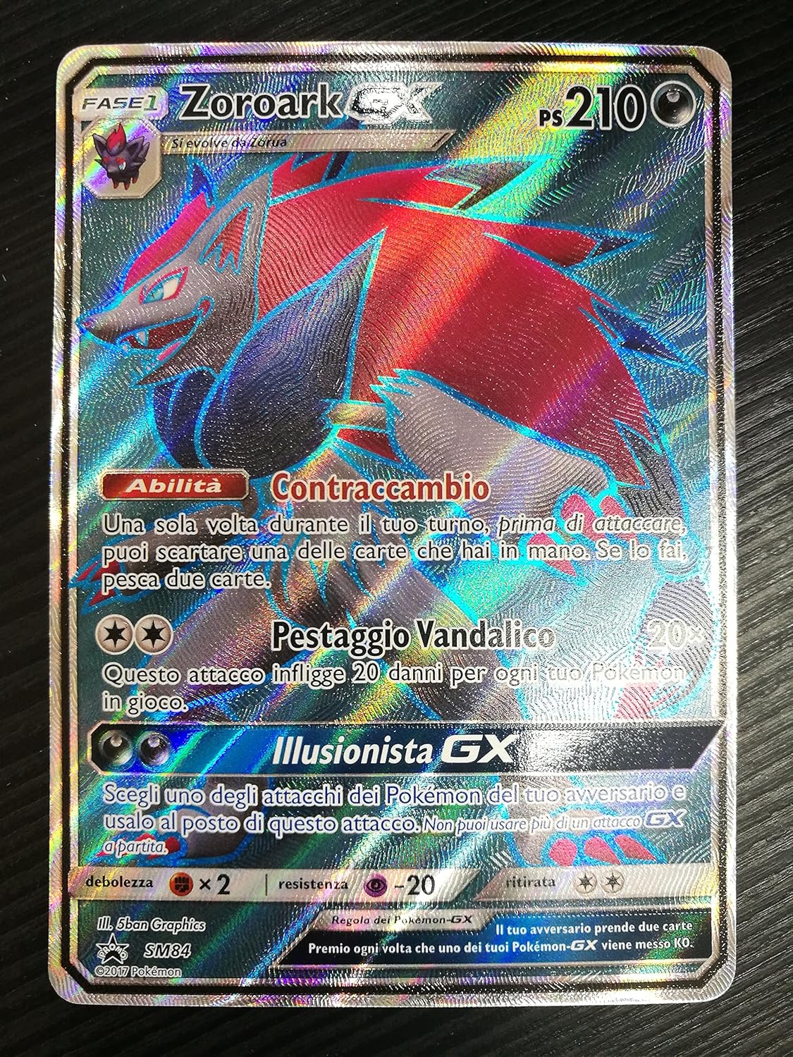 Pokemon Zoroark Gx Sm84 Holo Full Art Promo Black Star Italiano Amazon It Giochi E Giocattoli
