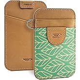 POCKT Slim Card Holder Wallet For Men and Women - Minimalist Front Pocket Wallet Elastic Credit Card Holder Genuine Leather RFID Blocking Card Case Wallets | Leaves