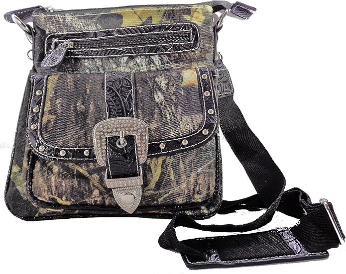 Outdoor Camouflage CrossBody Handbag/Purse (Black) Handbags