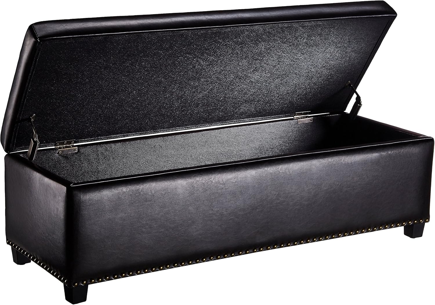 First Hill Thomas Rectangular Storage Ottoman Bench, Large, Brown: Kitchen & Dining