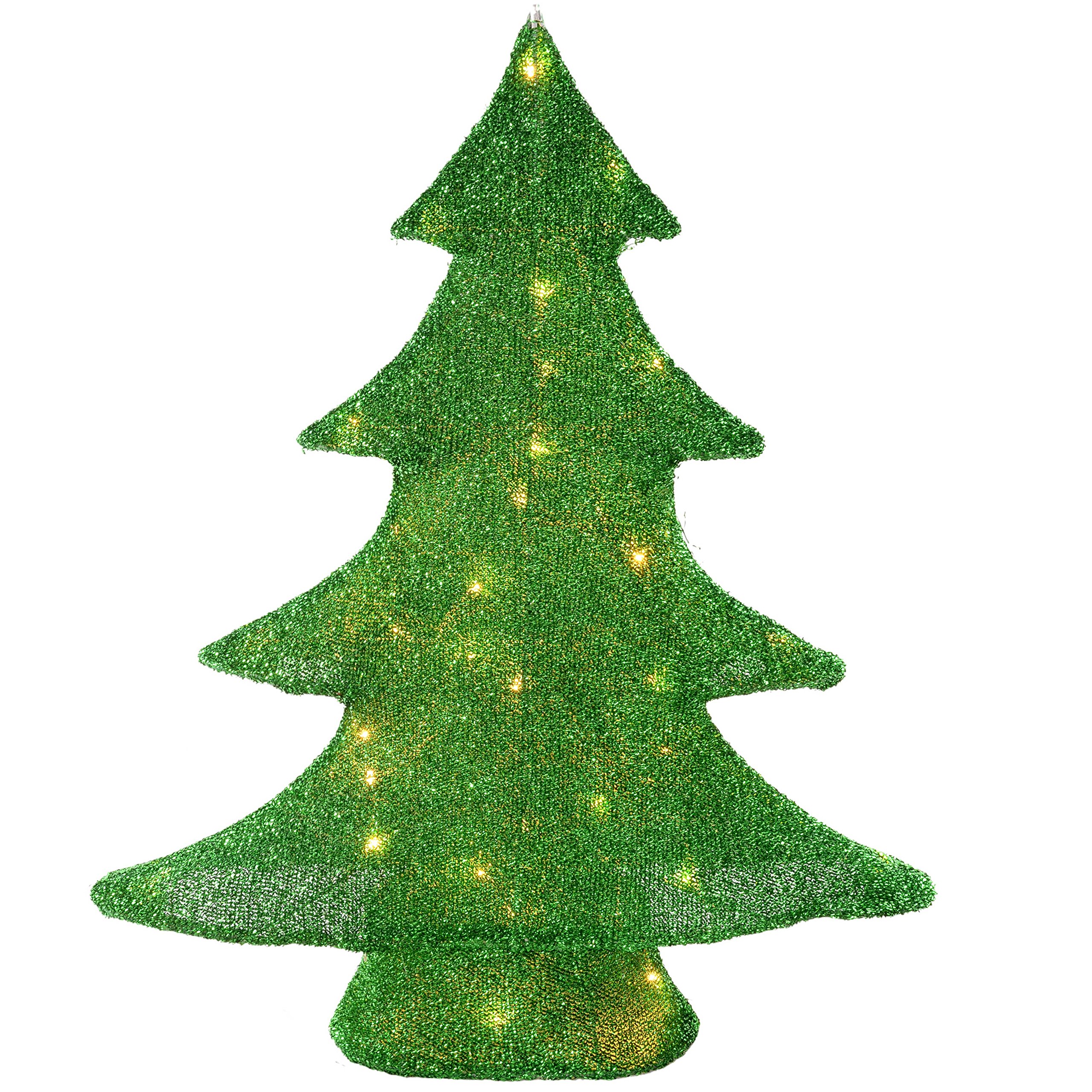 WeRChristmas Christmas Tree with Tinsel Decoration and Warm White LED Lights, 62 cm - Large, Multi-Colour