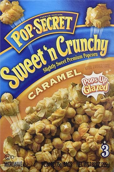 Amazon Com Pop Secret Sweet N Crunchy Caramel Popcorn 3 Bag Count Box Grocery Gourmet Food