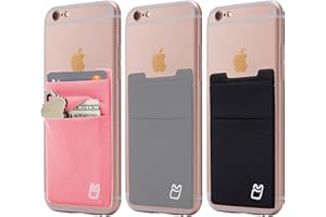 Cardly Wallet | Card and Money Holder for Cell Phone | Sticks On Case (Pink & Gray & Black)