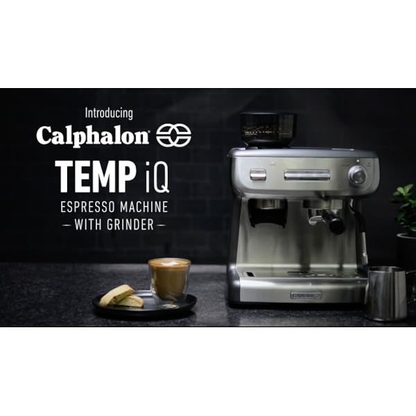 Calphalon BVCLECMPBM1 Temp iQ Espresso Machine with Grinder and Steam