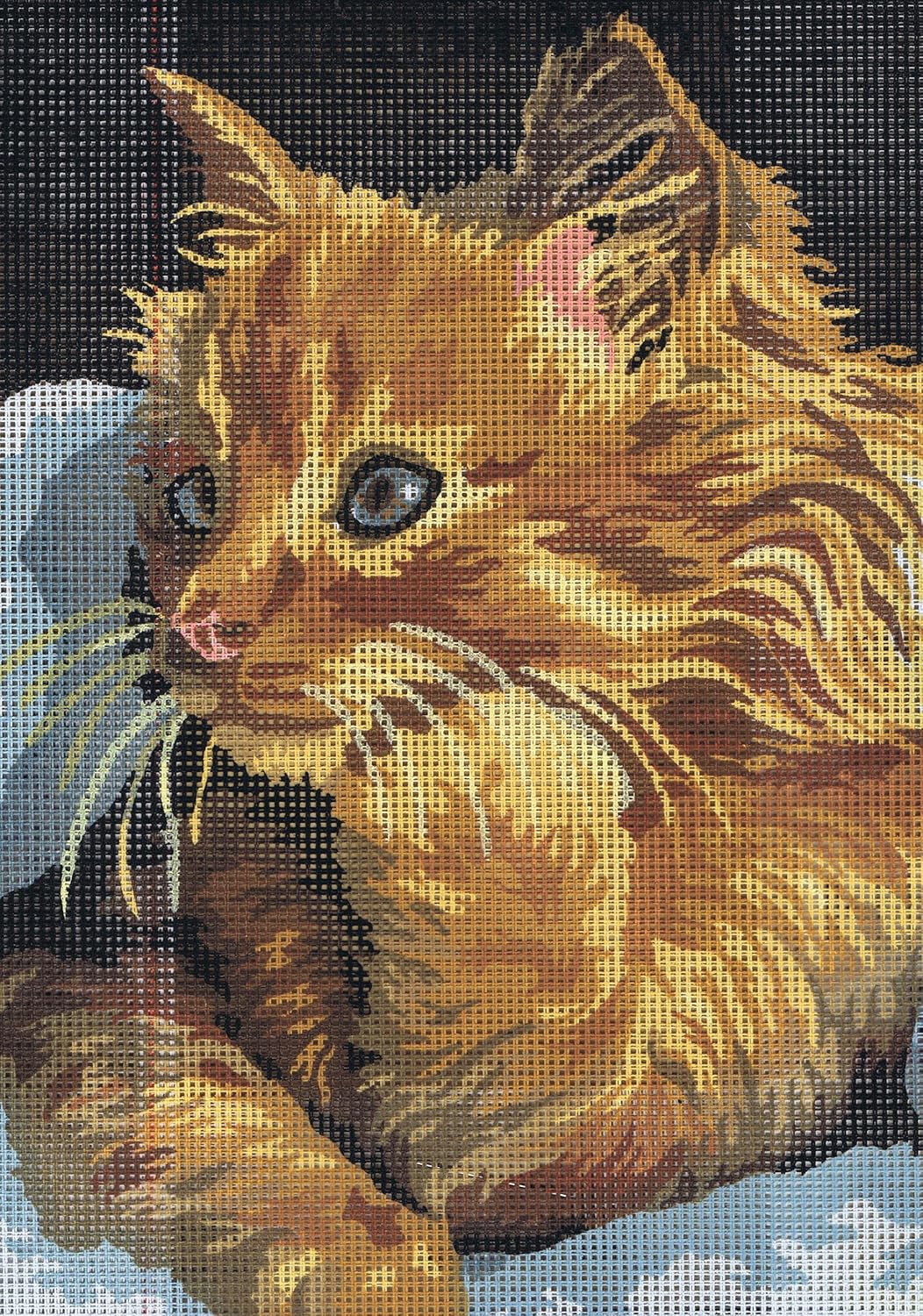 Collection D'Art Tapestry kit Happy Cat, 100 Cotton, MultiColour, 38