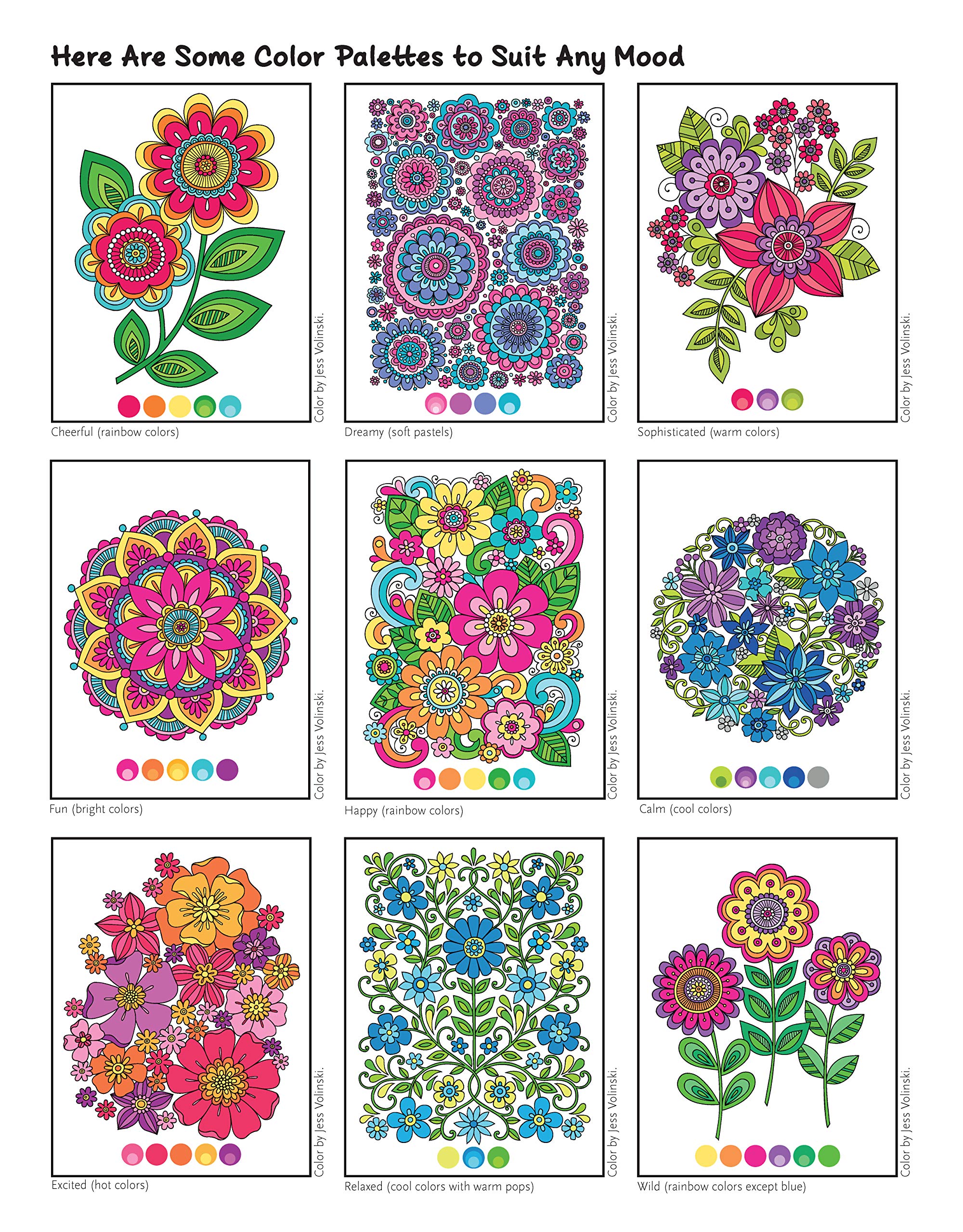 Notebook Doodles Flowers: Coloring & Activity Book (Design Originals) 30 Inspiring Floral Designs; Beginner-Friendly Creative Art Activities for Tweens, on High-Quality Extra-Thick Perforated Paper