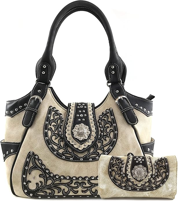 Justin West Concealed Carry Laser Cut Leather Floral Embroidery