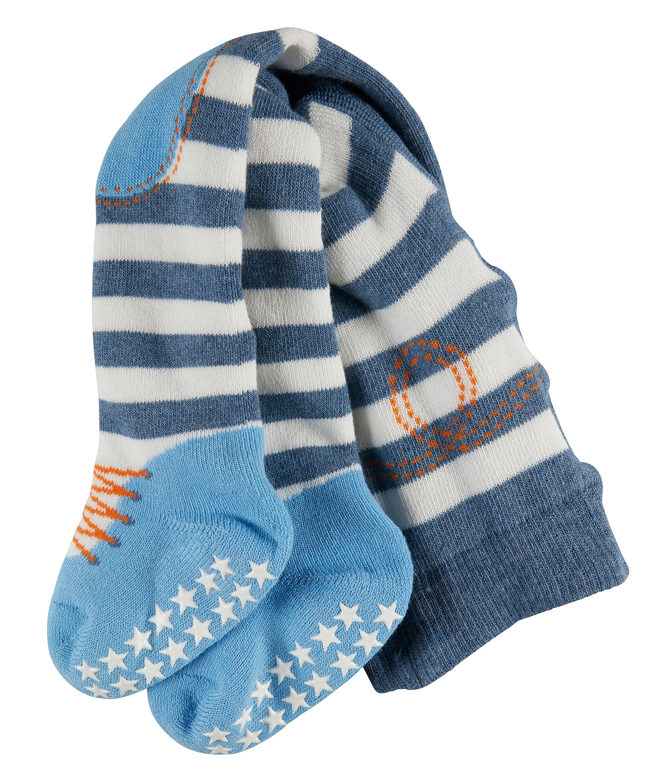 FALKE Kids Crawler Boy tights, 1 pair, UK size 1-6 months (EU 62-68), Blue, cotton mix - Soft cotton mix, non slip sole