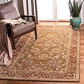 SAFAVIEH Heritage Collection Area Rug - 5' x 8', Beige & Rust, Handmade Traditional Oriental Wool, Ideal for High Traffic Are