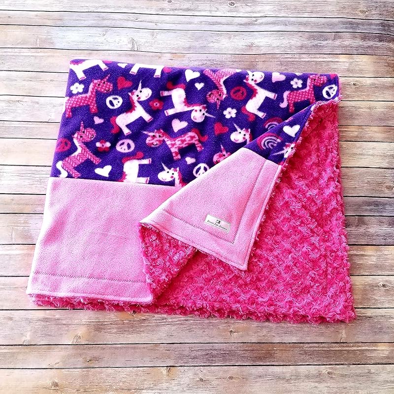 Unicorn Blanket, Pink Unicorn Fleece Blanket, Minky Blanket