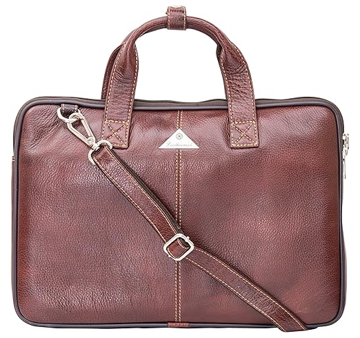 Leatherman Leather Brown Laptop Bag (1015_Brown)